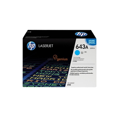 HP 643A Cyan Original LaserJet Toner Cartridge (Q5951A) 