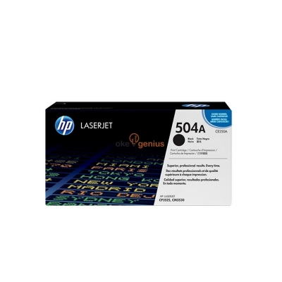 HP Original Toner Cartridge LaserJet 504A - CE250A - Hitam